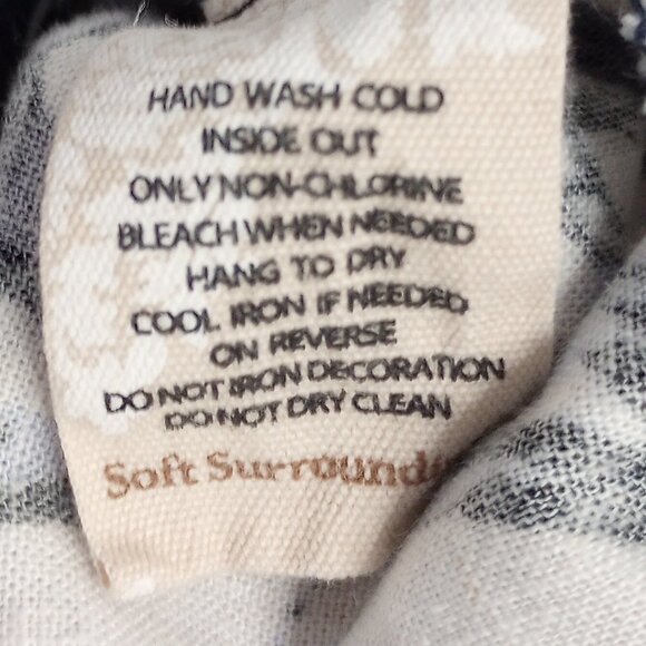 Soft Surroundings Navy Floral Linen-Blend Shirt Dress - Picture 10 of 10